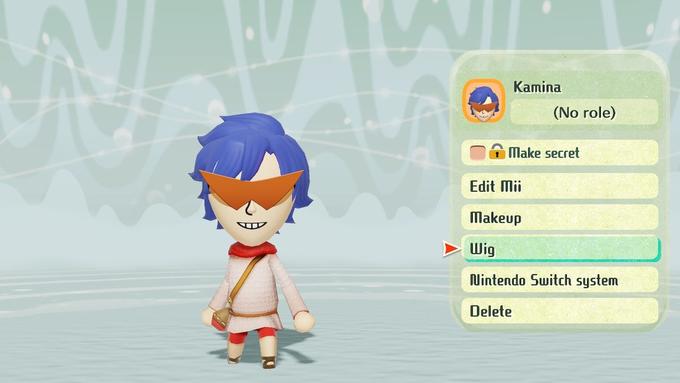 Kamina (No role) Make secret Edit Mii Makeup Wig Nintendo Switch system Delete