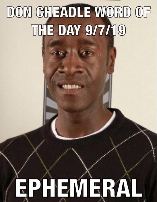 DON CHEADLE WORD OF THE DAY 9/7/19 EPHEMERAL