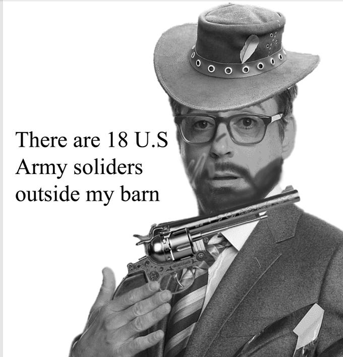 00 There are 18 U.S Army soliders outside my barn