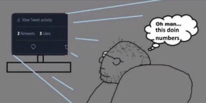 dt View Tweet activity Oh man... this doin 2 Retweets 3 Likes numbers