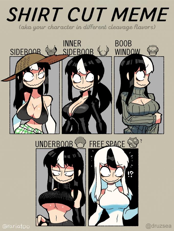 Boobie meem by Shamenando, Shirt Cut Meme