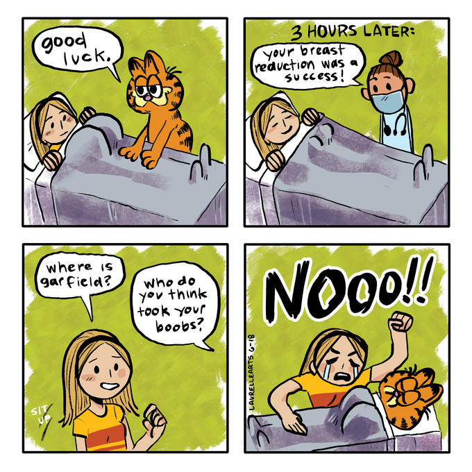 Listening to Calli and Gura got me thinking about that one comic where  Garfield got boobs and. by AtomicAstro21, Who Do You Think Took Your  Boobs