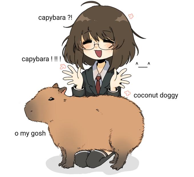 саpybara ?! сарybara!!! ^_^ coconut doggy o my gosh