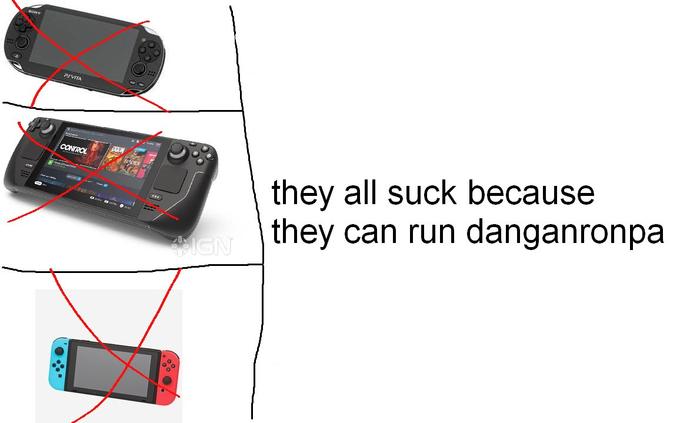 SONY PrVITA they all suck because they can run danganronpa CONTROL IGN