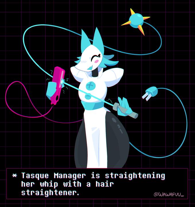 Manager is straightening * Tasque her whip with a hair straightener. @WAWAFUU_