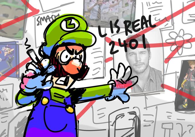 luigi, charlie day, and charlie kelly (mario and 3 more) drawn by