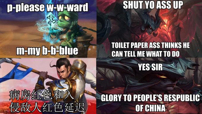 p-please w-w-ward SHUT YO ASS UP m-my b-b-blue TOILET PAPER ASS THINKS HE CAN TELL ME WHAT TO DO YES SIR 病房红色和入 侵敌人红色延迟 GLORY TO PEOPLE'S RESPUBLIC OF CHINA