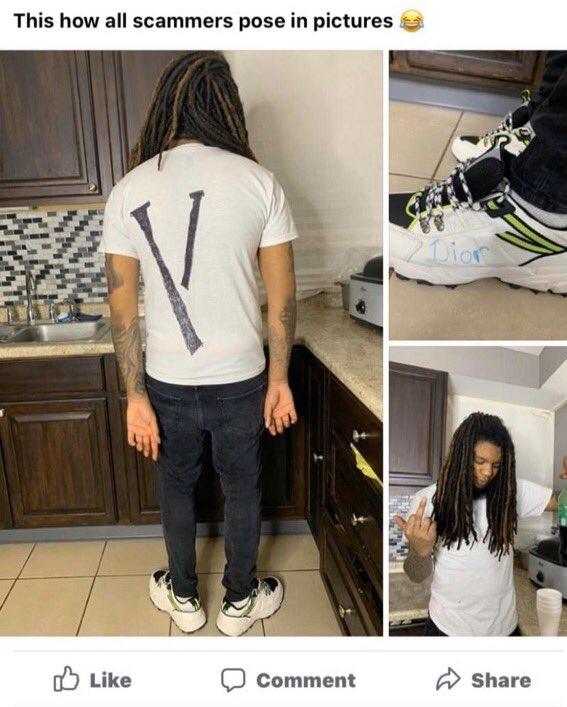This how all scammers pose in pictures 20ior O Like Comment Share