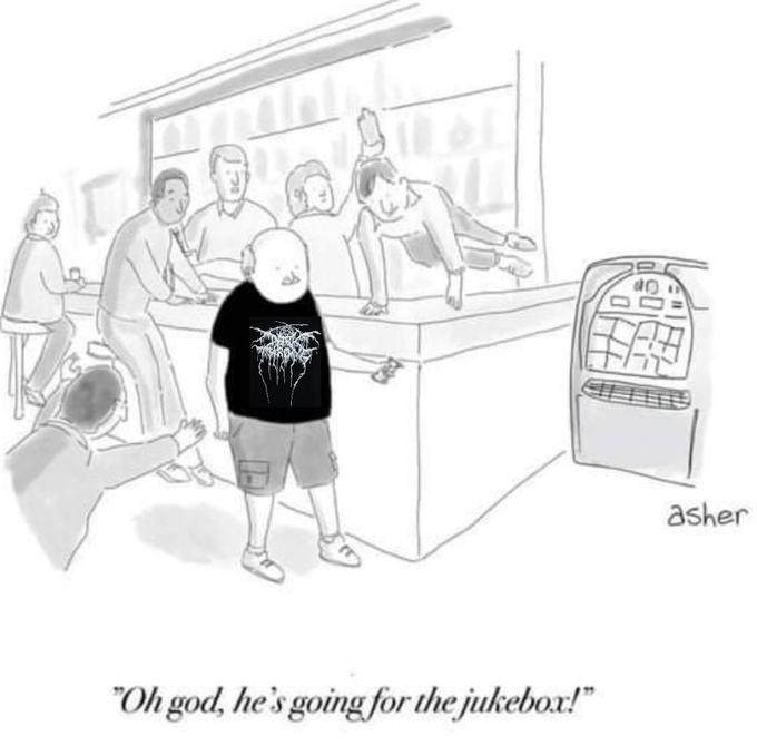 asher "Oh god, he's going for the jukebox!"