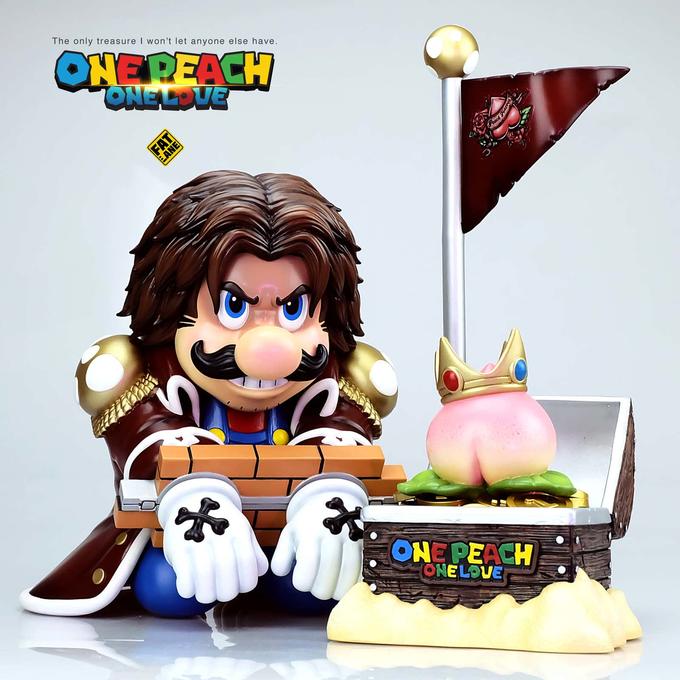 mario bros x One Piece figurine
Custom toy company Fat Lane Toys have made this new statue that takes Mario and wonders, like maybe six other people on Earth have maybe ever wondered, what he’d look like if he was also Gold Roger from One Piece.

The piece—standing around 25cm tall—depicts Mario decked out in pirate gear, only with little Mushroom Kingdom touches all over it, and includes a flagpole and a treasure chest containing gold coins and a very, uh, peachy peach.

If you’ve never bought a statue like this before, here comes the uncomfortable stuff! Firstly, only 300 pieces of these are being made worldwide, and when orders are complete the company will only then start making them, a process they say will take around 3-4 months.
It’ll cost you around USD$440 to get one, though “prices are subject to change depending on the currency”, and it’s estimated they’ll be ready to ship out to buyers in February 2022.