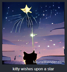 NeuralBlender.com kitty wishes upon a star