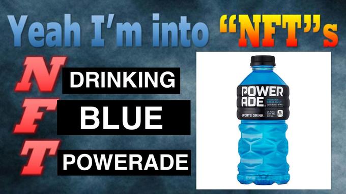 Yeah T'm into "NET"S Ni NDRINKING POWER ADE MOUNTAIN BERRY BLLAST F BLUE 1.75 PT) SPORTS DRINK 820 mt T I POWERADE
