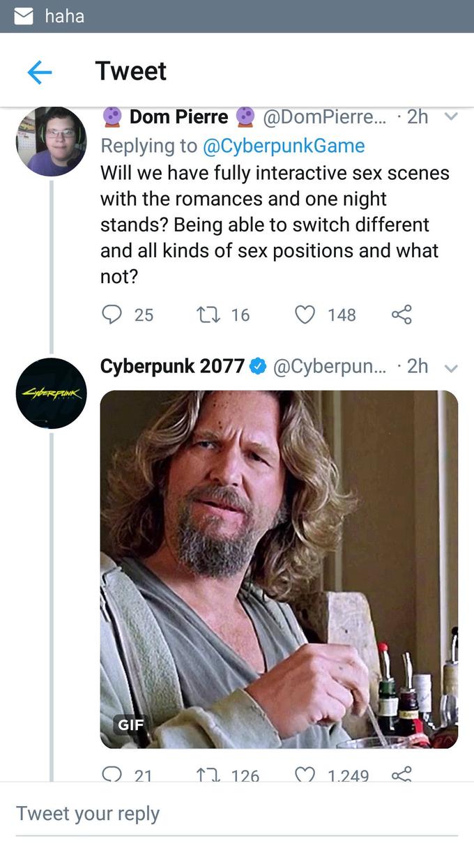 The original tweet has been deleted by the author, but the <a href="https://twitter.com/CyberpunkGame/status/1008397022708293632">reply</a> is still there.
