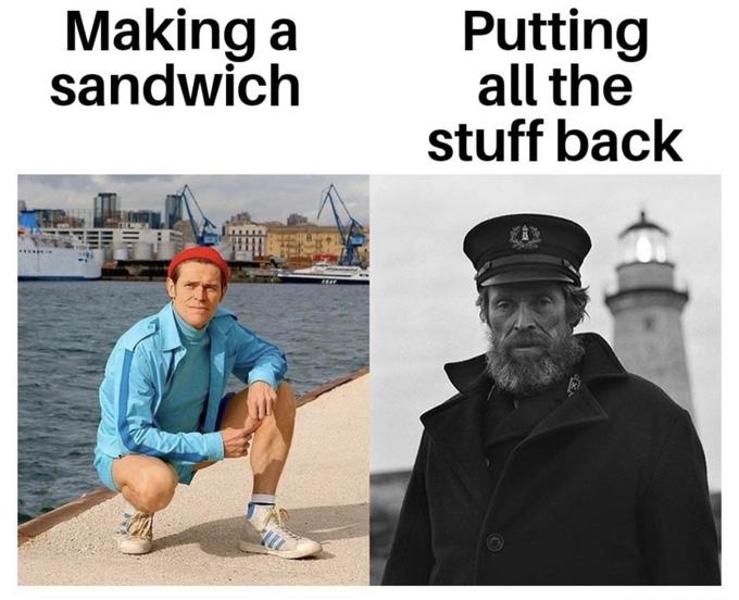 Making a sandwich Putting all the stuff back ll lH