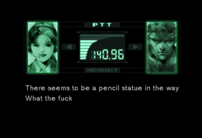 PIT 140.96 MEMORY There seems to be a pencil statue in the way What the f---