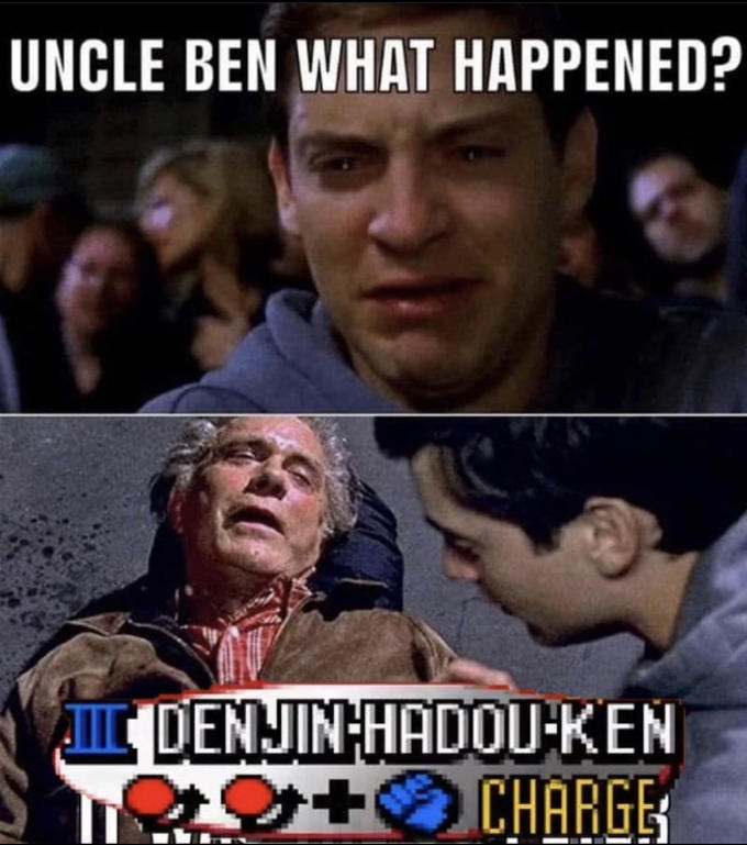 UNCLE BEN WHAT HAPPENED? DENJIN HADOU-KEN ** CHARGE