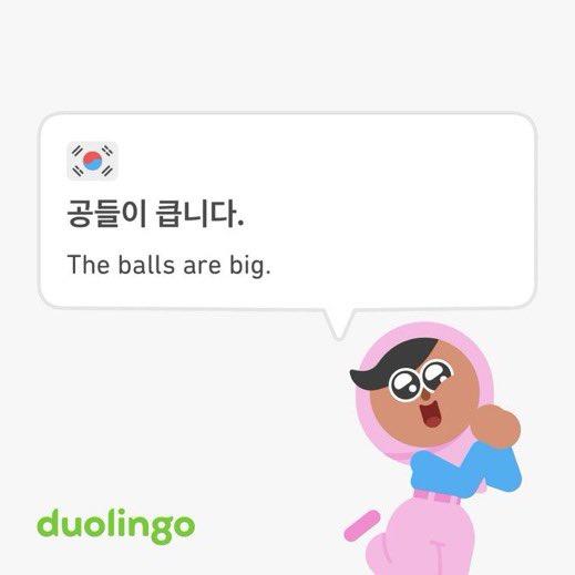 공들이 큽니다. The balls are big. duolingo