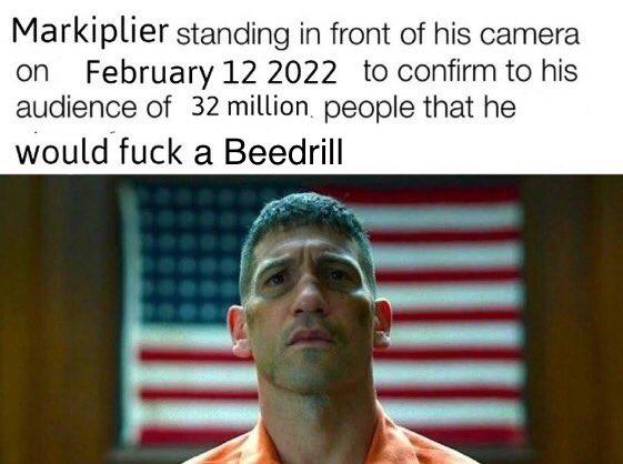 Markiplier standing in front of his camera on February 12 2022 to confirm to his audience of 32 million, people that he would f--- a Beedrill
