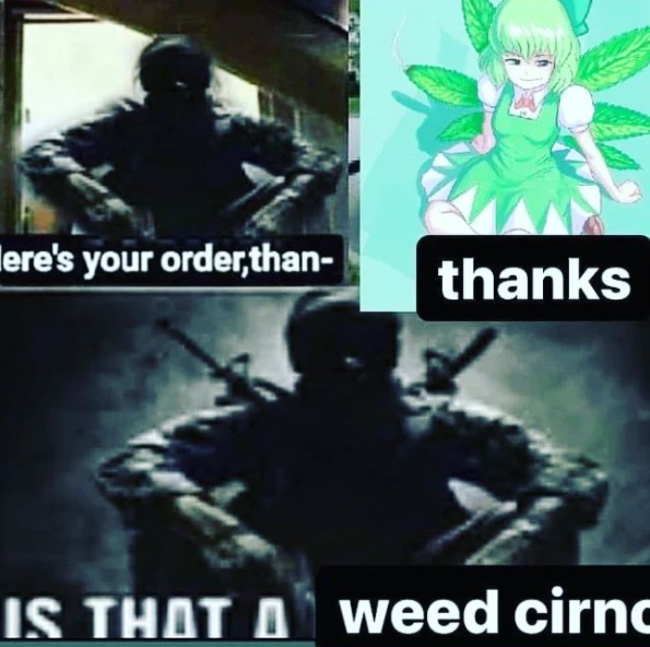 lere's your order,than- thanks IS THAT A` weed cirnc