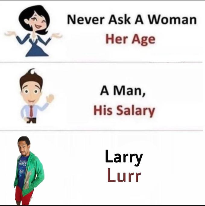Never Ask A Woman Her Age A Man, His Salary Larry Lurr