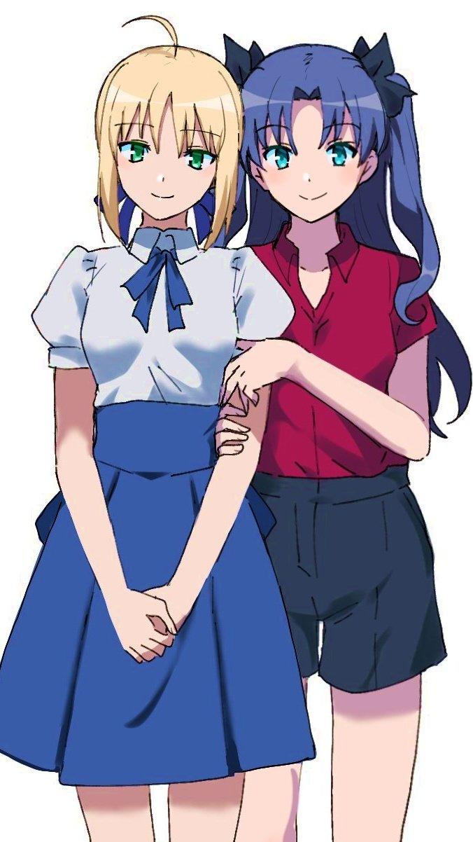 Saber and Rin by 릿 | Fate (Type-Moon) | Know Your Meme