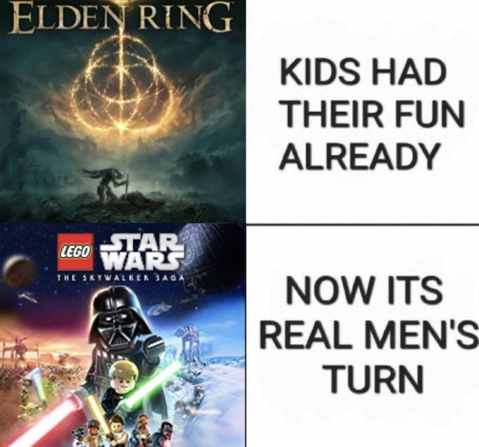 ELDEN RING KIDS HAD THEIR FUN ALREADY LEGO TAR WARS THE SKYWALKER 3AGA NOW ITS REAL MEN'S TURN