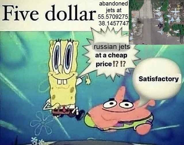 Five dollar abandoned jets at 55.5709275 38.1457747 russian jets at a cheap price!? !? Satisfactory