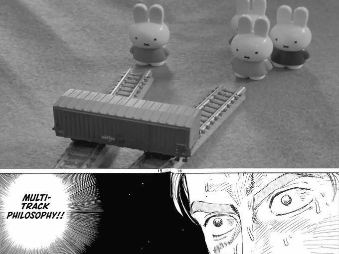 In response to this tweet by hardmaru:

<blockquote class="twitter-tweet"><p lang="en" dir="ltr">Trolley problem solved:<a href="https://t.co/SZKF9ngMvP">pic.twitter.com/SZKF9ngMvP</a></p>&mdash; hardmaru (@hardmaru) <a href="https://twitter.com/hardmaru/status/1515007393264205825?ref_src=twsrc%5Etfw">April 15, 2022</a></blockquote> <script async src="https://platform.twitter.com/widgets.js" charset="utf-8"></script> 