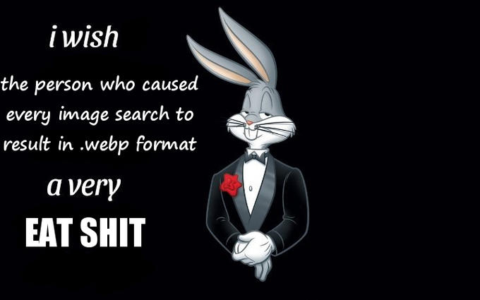 i wish the person who caused every image search to result in .webp format a very EAT S---