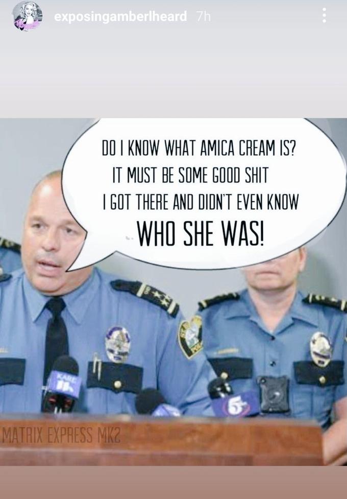 exposingamberlheard 7h DO I KNOW WHAT AMICA CREAM IS? IT MUST BE SOME GOOD S--- I GOT THERE AND DIDN'T EVEN KNOW WHO SHE WAS! MATRIX EXPRESS MK2