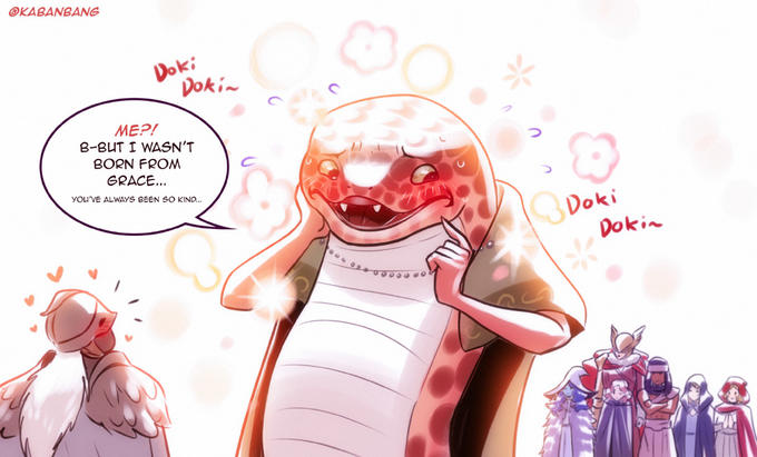 OKABANBANG Doki Dokin ME?! B-BUT I WASN'T BORN FROM GRACE.. YOU'VE ALWAYS BEEN SO KIND... Doki Dokin