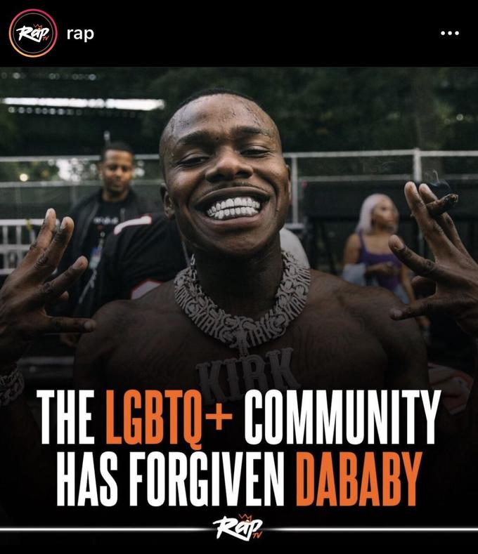 Rap rap ••. 601 KIRK THE LGBTQ+ COMMUNITY HAS FORGIVEN DABABY