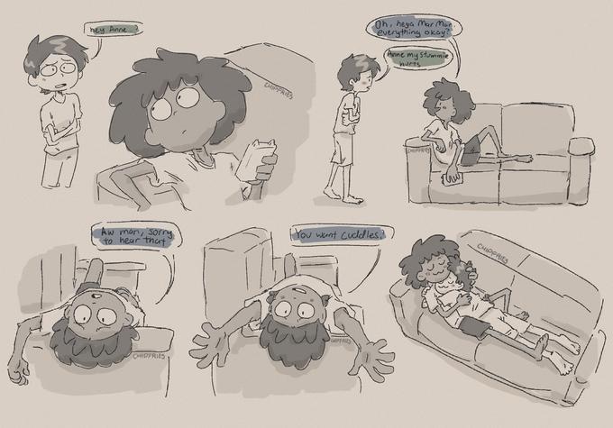 I wish we had gotten more Marcanne in Season 3. They're such cuties together.

Also, I looked it up, and yes, "stummie" is a real word, just a largely obsolete colloquialism. "Tummy" is its modern derivative. I must say though, I think its a very cute word.