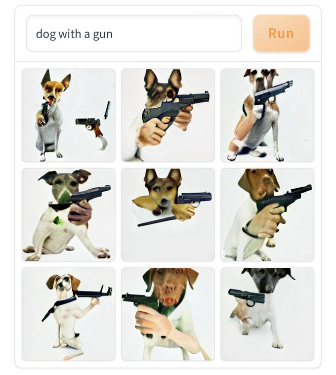 dog with a gun Run