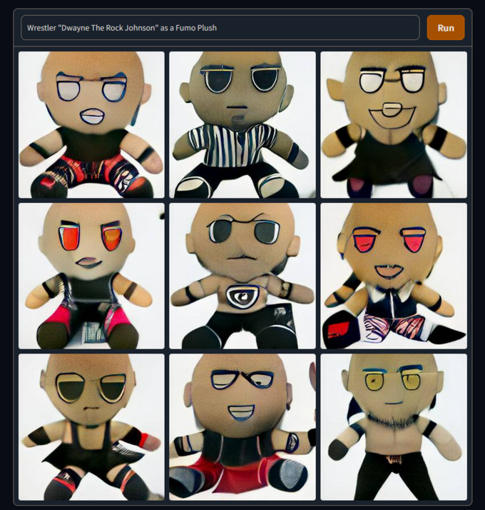 Wrestler "Dwayne The Rock Johnson" as a Fumo Plush D D Run