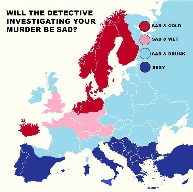 WILL THE DETECTIVE INVESTIGATING YOUR MURDER BE SAD? SAD & COLD SAD & WET SAD & DRUNK SEXY