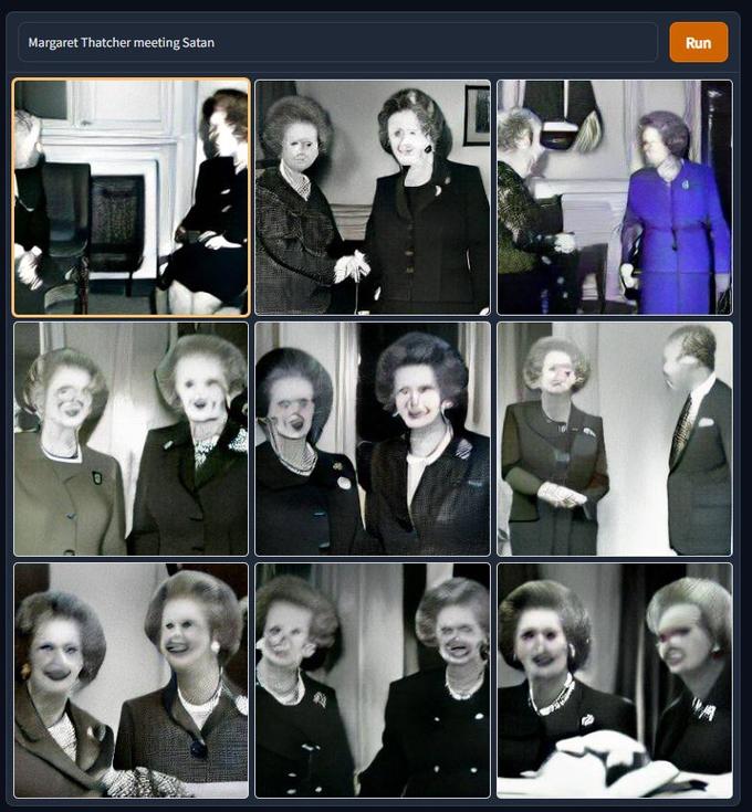 Margaret Thatcher meeting Satan 0 Run