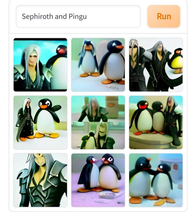 Sephiroth and Pingu Ce Run
