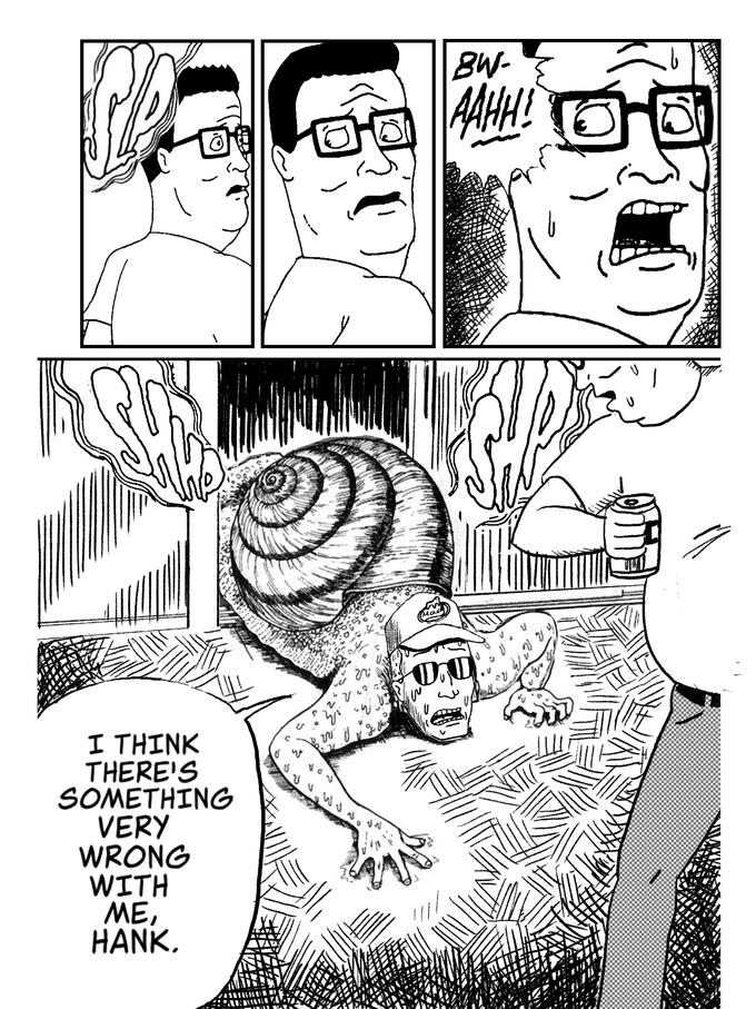 re I THINK THERE'S SOMETHING VERY WRONG WITH ME, HANK, .0 U BW- AAHH! DAD 인