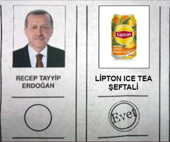 RECEP TAYYİP ERDOGAN O Lipton ICE TEA Şeftall Arsmall Içecek LİPTON ICE TEA ŞEFTALİ Evet