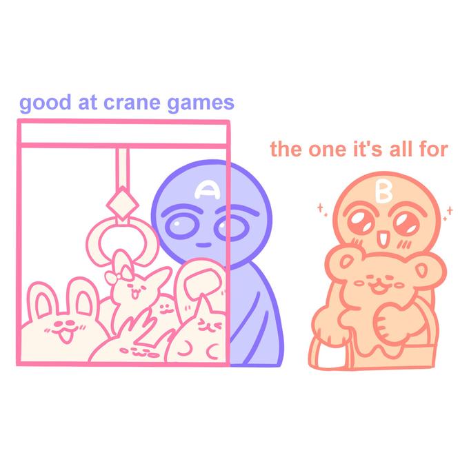 good at crane games OU A B the one it's all for B