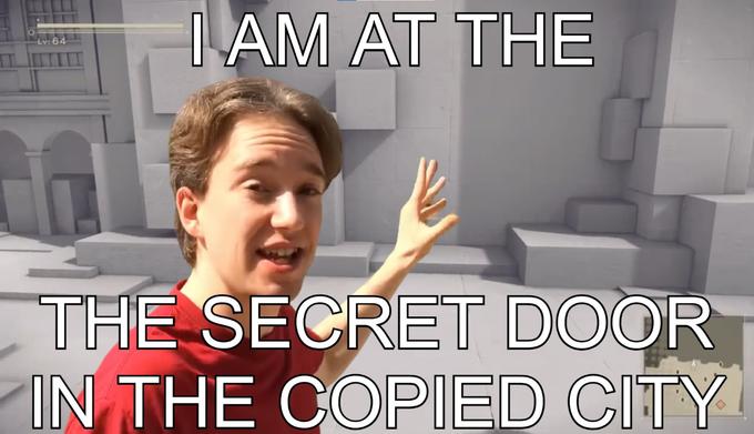 I AM AT THE HA THE SECRET DOOR IN THE COPIED CITY