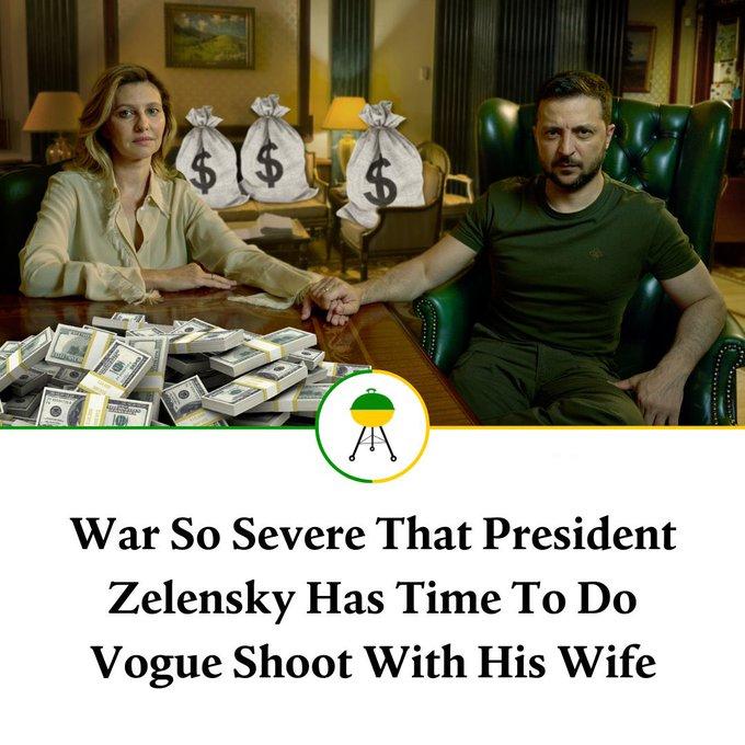 CHARIT 20 Stey $1$ $ GA A War So Severe That President Zelensky Has Time To Do Vogue Shoot With His Wife