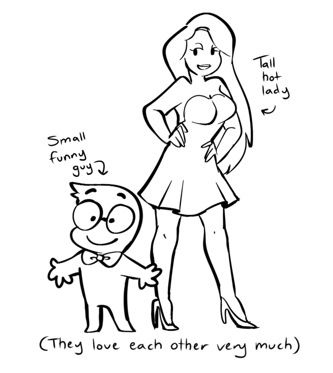 Small funny guy 2 Tall hot lady ܕ Wil (They love each other very much)
