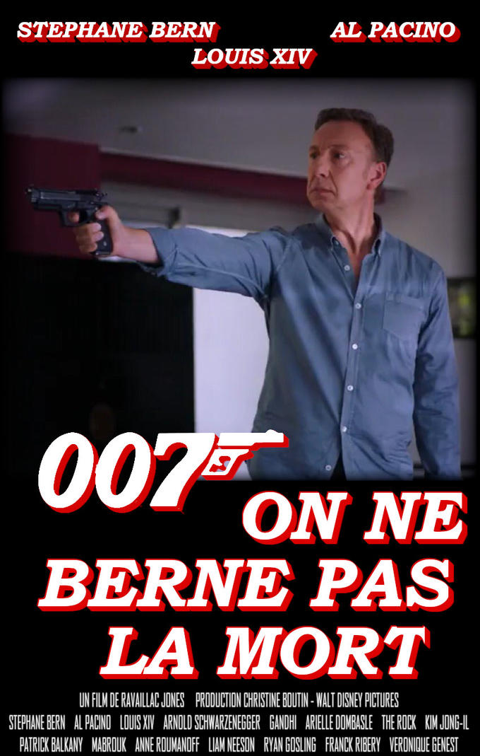 STEPHANE BERN LOUIS XIV AL PACINO 007 ON NE BERNE PAS LA MORT UN FILM DE RAVAILLAC JONES PRODUCTION CHRISTINE BOUTIN - WALT DISNEY PICTURES STEPHANE BERN AL PACINO LOUIS XIV ARNOLD SCHWARZENEGGER GANDHI ARIELLE DOMBASLE THE ROCK KIM JONG-IL PATRICK BALKANY MABROUK ANNE ROUMANOFF LIAM NEESON RYAN GOSLING FRANCK RIBERY VERONIQUE GENEST