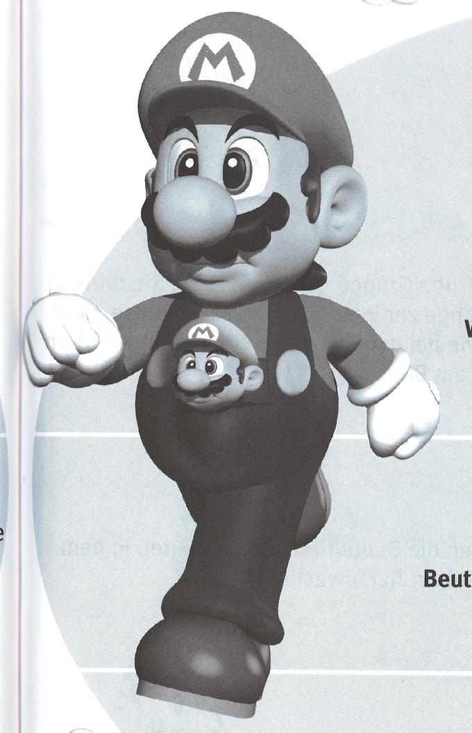 <blockquote>An officially licensed 1997 Super Mario quiz book from Germany mostly used official art for illustrations, but sometimes made minor edits for visual humor, such as the below illustration of Mario as a marsupial with a smaller Mario in his "pouch". --<a href="https://twitter.com/MarioBrothBlog/status/1480253160396664836">Supper Mario Broth</a></blockquote>