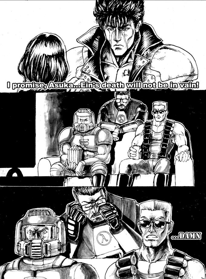 Classic anime/FPS game characters being into 