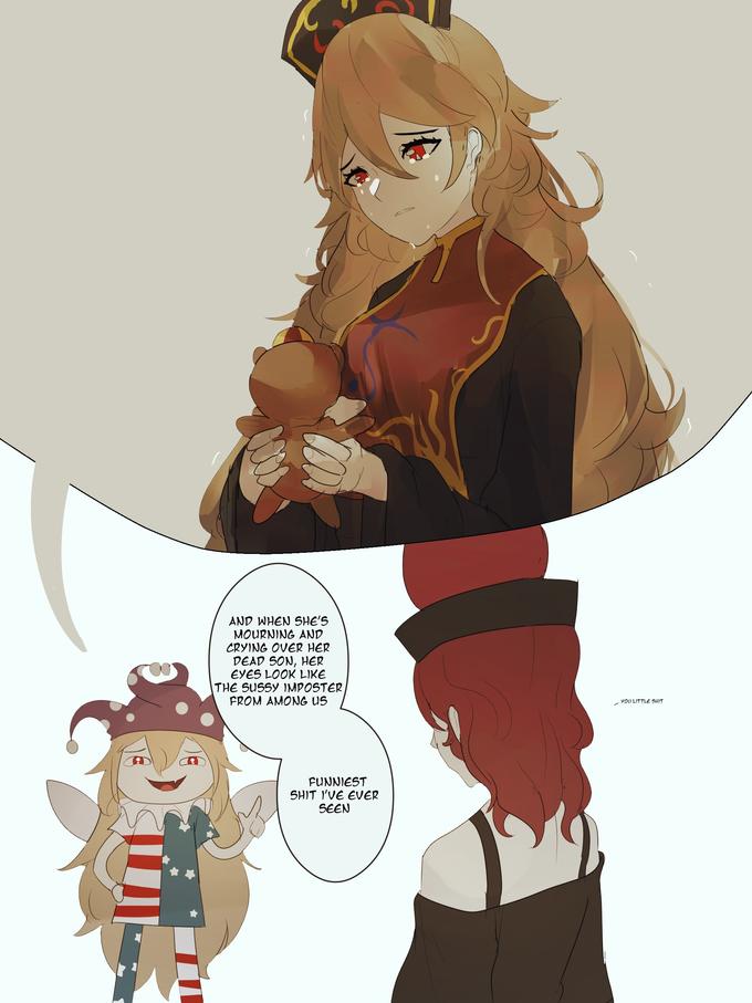 COD AND WHEN SHE'S MOURNING AND CRYING OVER HER DEAD SON, HER EYES LOOK LIKE THE SUSSY IMPOSTER/ FROM AMONG US FUNNIEST S--- I'VE EVER SEEN YOU LITTLE S---