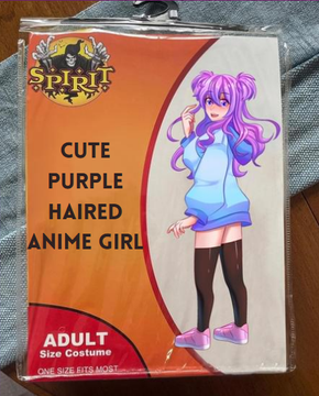 SPIRI! CUTE PURPLE HAIRED ANIME GIRL ADULT Size Costume ONE SIZE FITS MOST