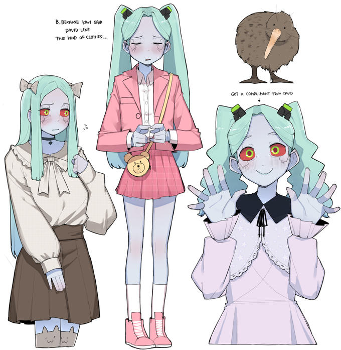 B. BECAUSE KIWI SAID DAVID LIKE THIS KIND OF CLOTHES... GOT A COMPLIMENT FROM DAVID